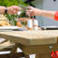 Strait 6 - Person Wood Patio Dining Set with Rectangular Table