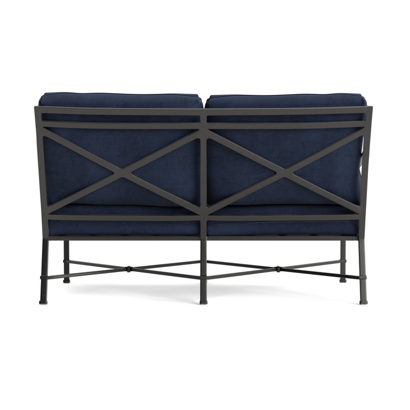 Venetian Outdoor 2 - Seat Loveseat, Textured Pewter, Fusion Neptune