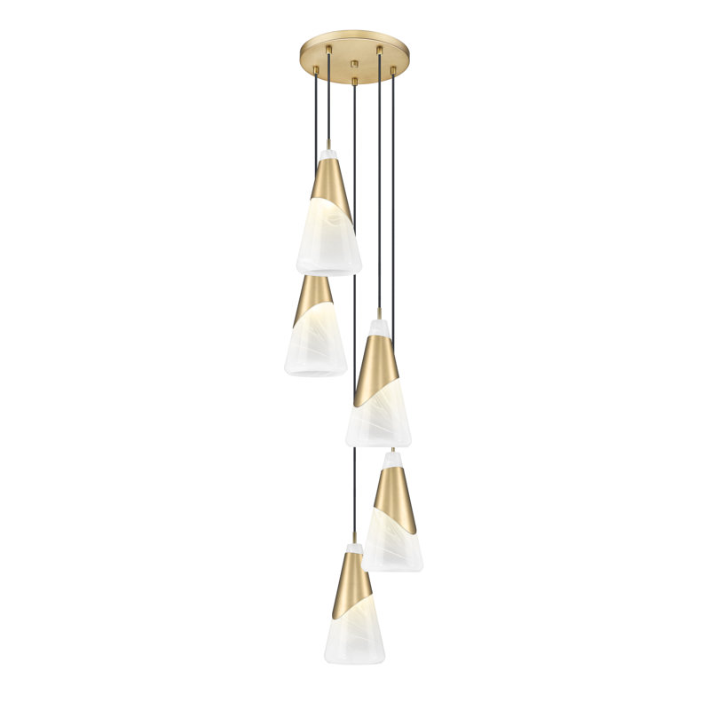 Lustre Jamess, 5 lumières, Doré