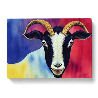 Watercolour Goat - Wrapped Canvas