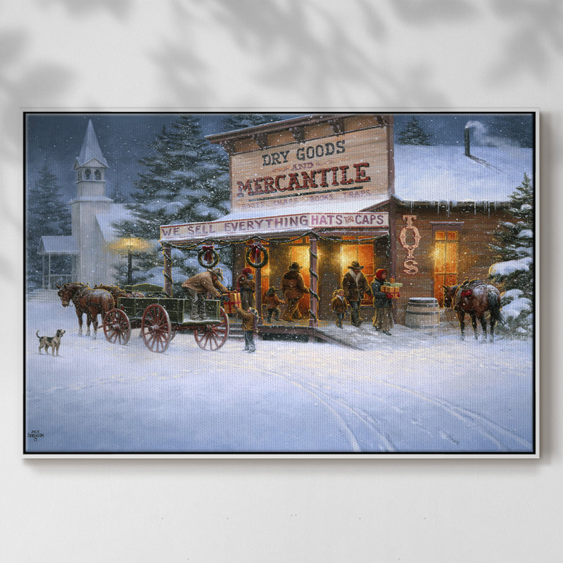 " Christmas Wishes ", 27" H x 41" W x 2" D, White