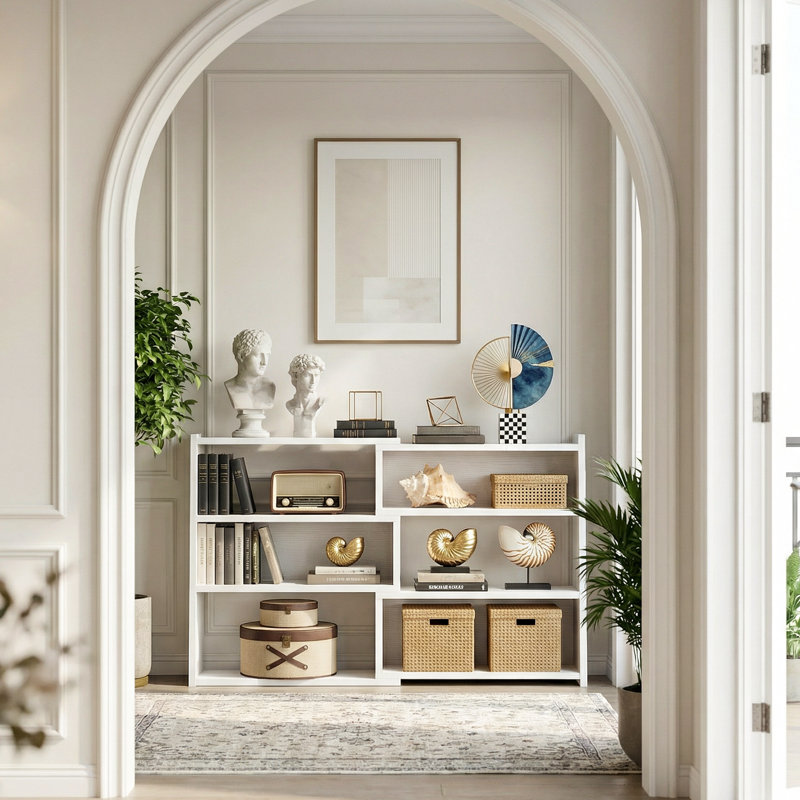 Petite bibliothèque à 4 niveaux, Blanc,  (4 Shelves) 35"H x 24"W x 11"D