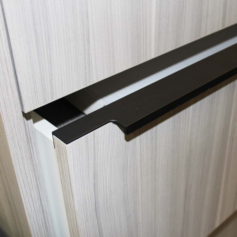 Dowell Kitchen Cabinet Finger Pull, 13", Black