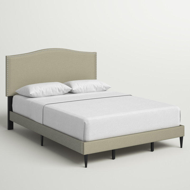 Salvaggio Upholstered Platform Bed, Beige, Queen