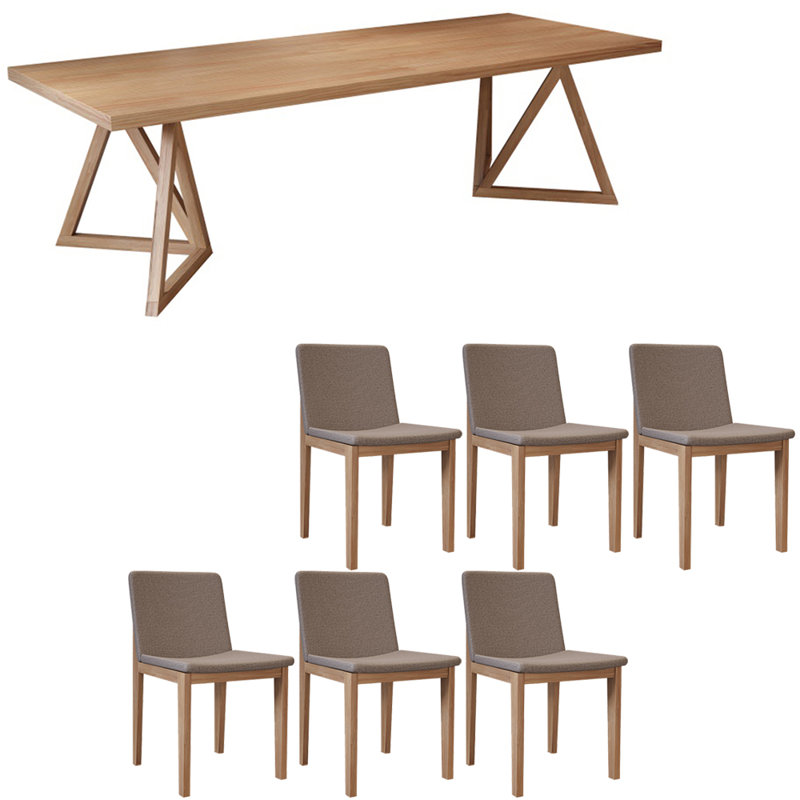 Ensemble de table moderne en bois massif de style simple, H 29,5 po x L 70,8 po x l 31,4 po
