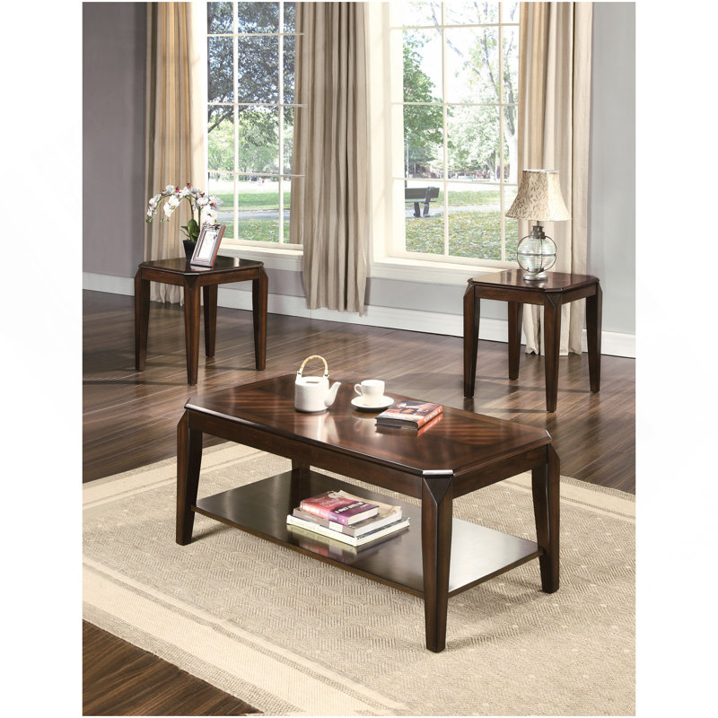Paquet de 3 pièces de café (ensemble de 1) avec ensemble de table de bout (quantité de 2)