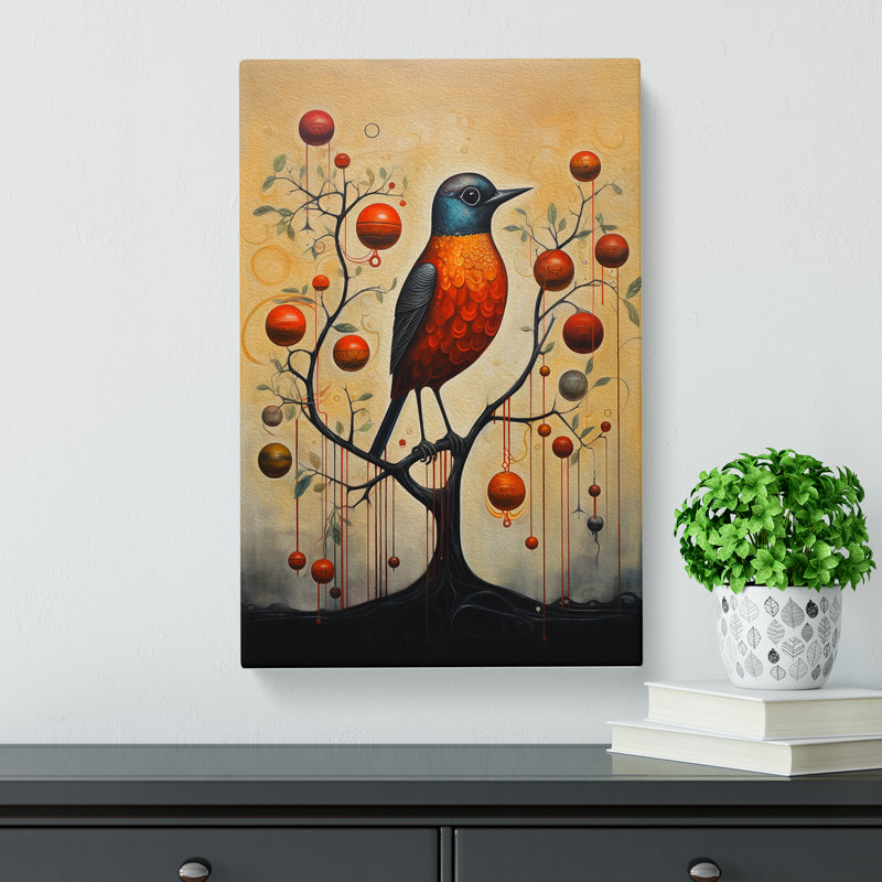 Robin Bird Contemporary - Wrapped Canvas, 60cm H x 40cm W x 3cm D
