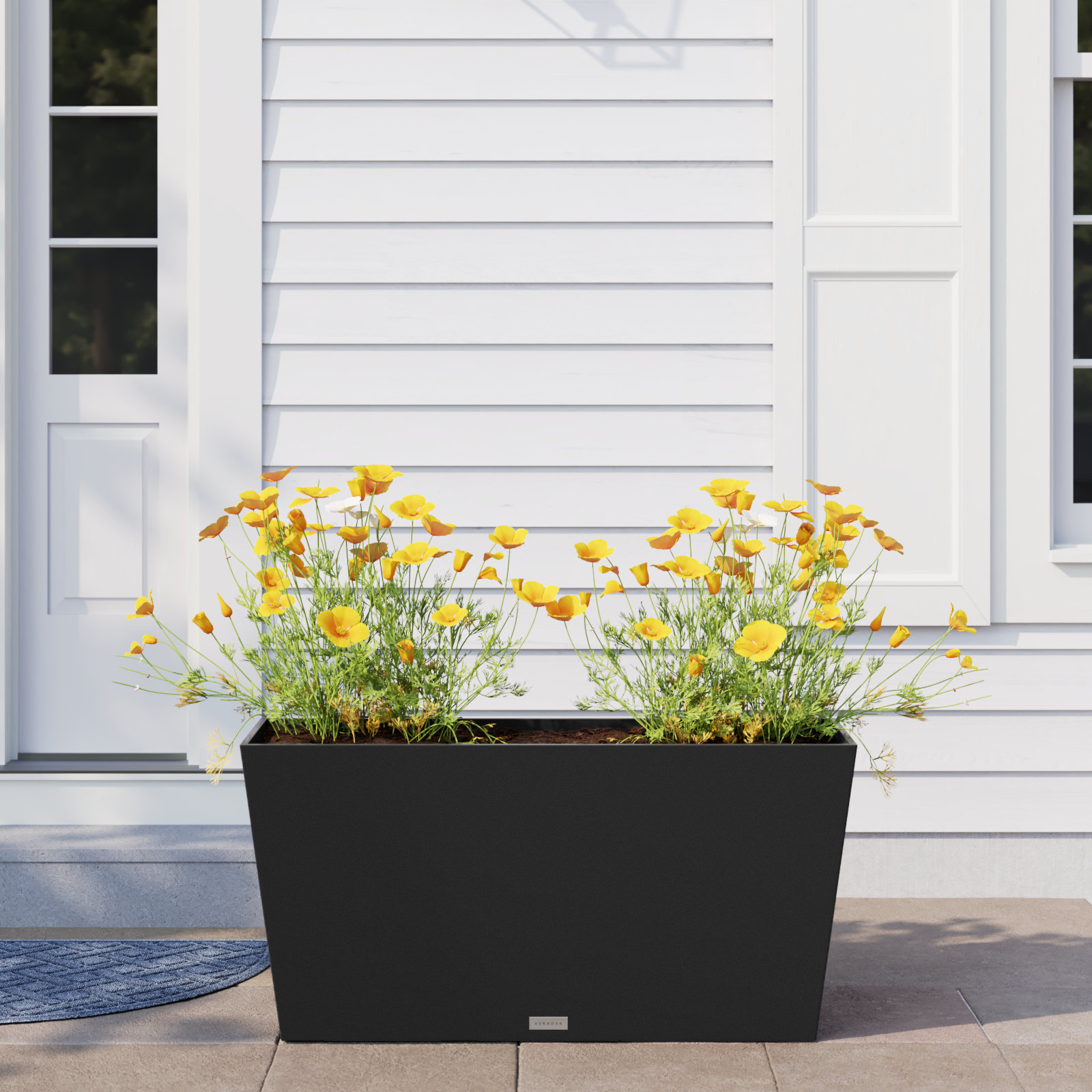 Pure Series Midori Planter, Black, 19.75" H x 39.5" W x 12.5" D, 2