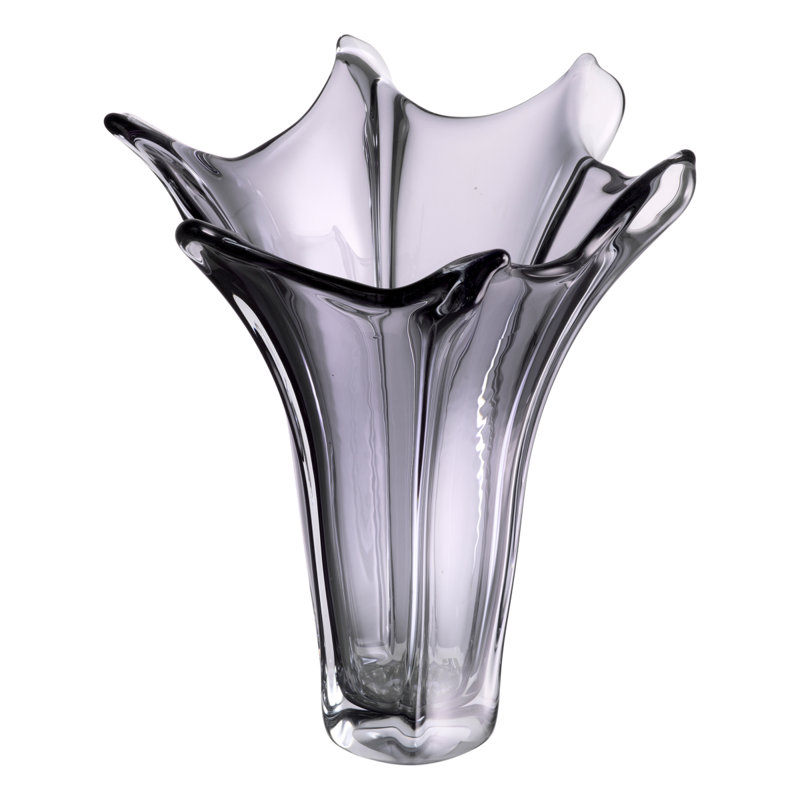 Sutter Handmade Handblown Glass Table Vase, Gray