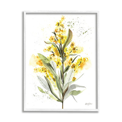 Wild Daisies Leaf Sprout Flower Impressionist Illustration Oversized Black Giclee, art texturé par Kelley Talent