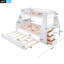 Lit superposé simple au dessus d'un lit double avec lit gigogne, bureau intégré, 3 tiroirs de rangement et tablette, blanc - Lit superposé pour enfant peu encombrant-1534792662