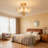 4-Light Brass Lotus Semi-Flush Mount Ceiling Light