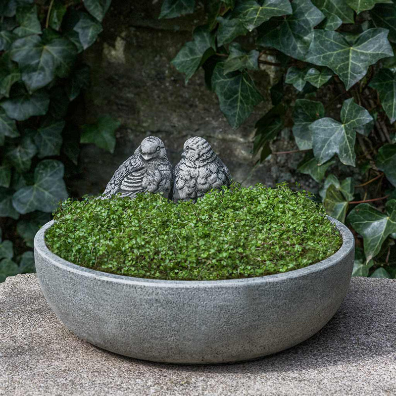 Pot à fleurs en pierre coulée Lovebird, Nero Nuovo