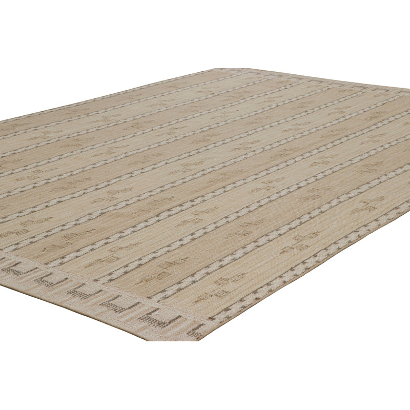 Scandinavian Wool Geometric Area Rug, Rectangle 5' x 8'