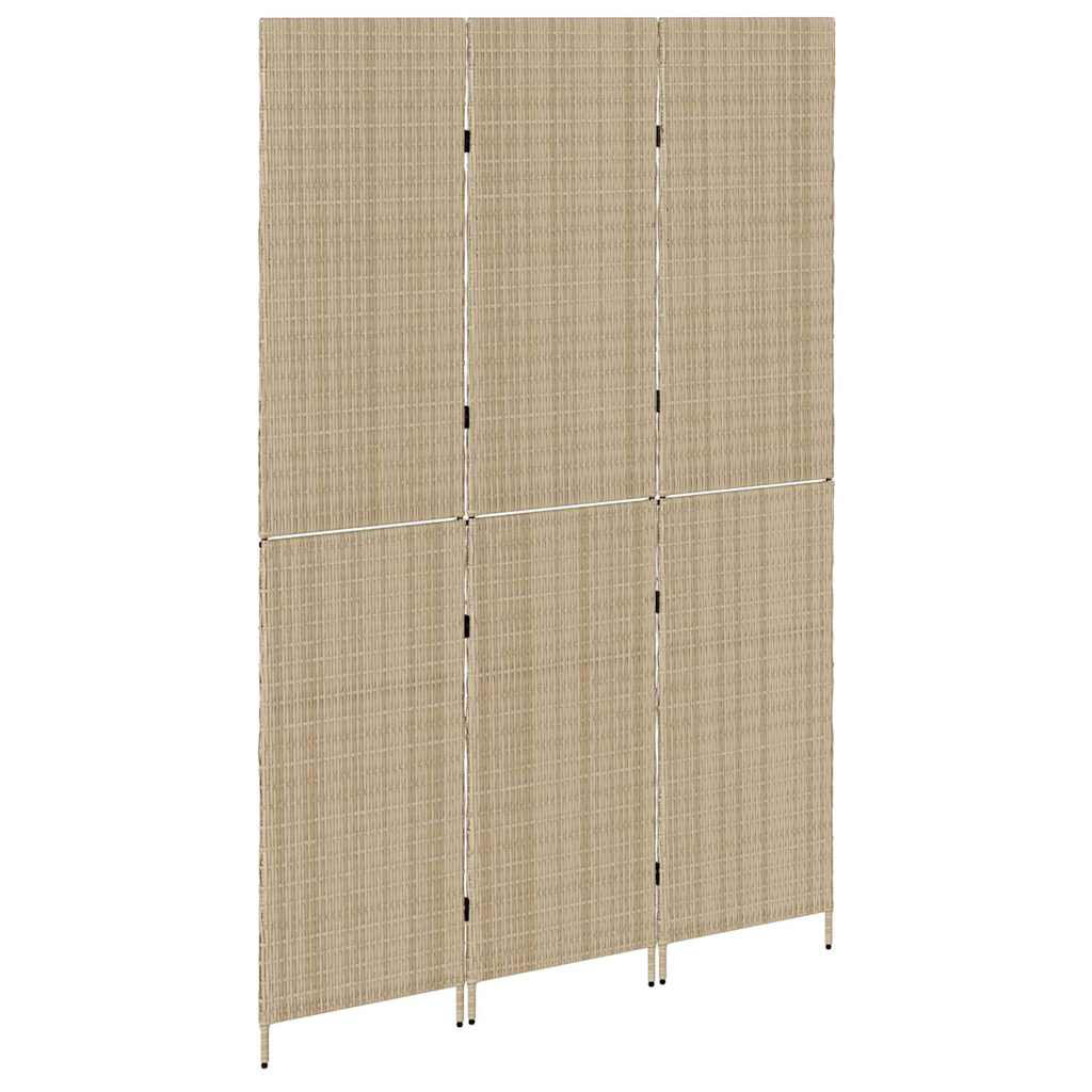 Room Divider Folding Manual Grey 147 X 180 Cm Poly Rattan