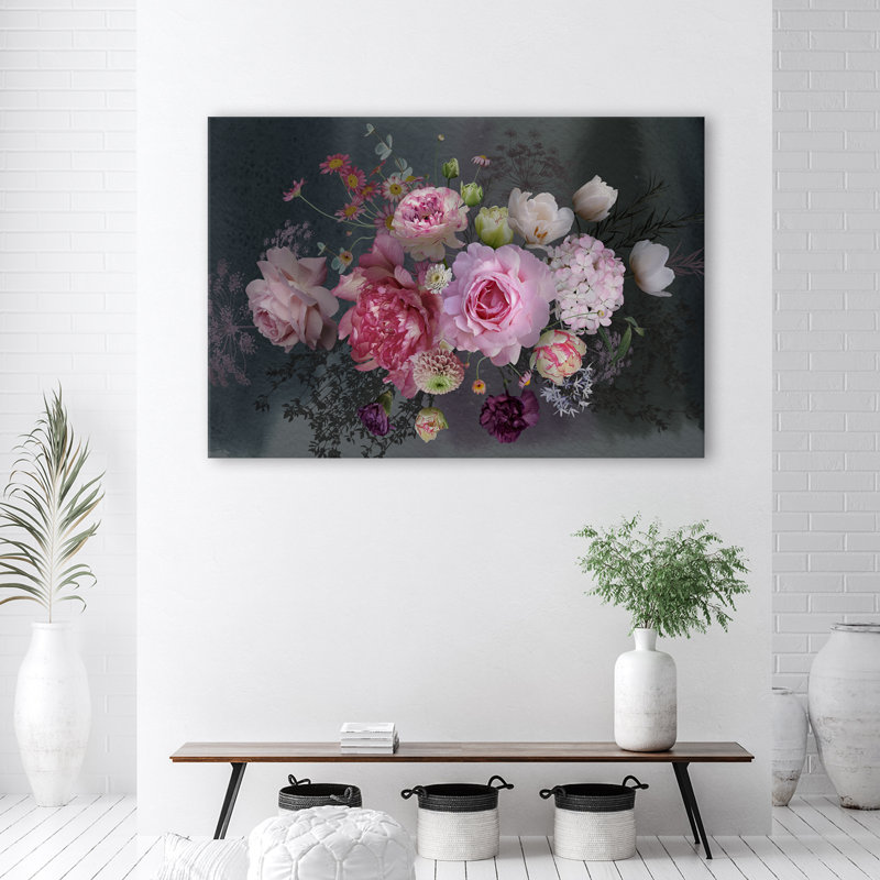 Vintage Flowers Bouquet - Wrapped Canvas Print, 70cm H x 100cm W