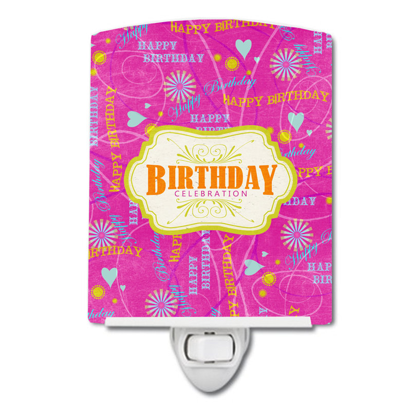 Éclairage de nuit en céramique happy birthday