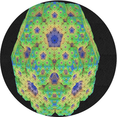 Tapis vert/bleu/noir de zone à motifs
