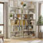 Ensemble de bibliothèque de coin 2 pièces peu encombrante, combinaison libre, assemblage flexible pour le bureau à domicile-1325522520