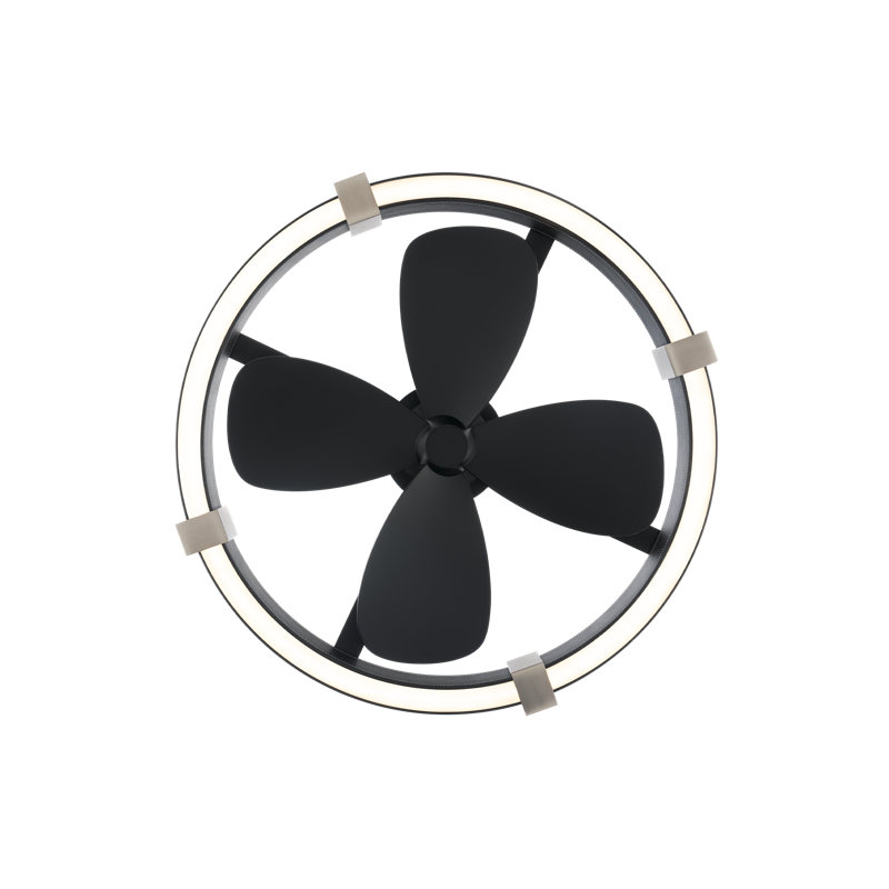 Atomic 1 Light Crystal LED Fandelier, Black Leather- Brushed Nickel