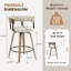 Tabouret de comptoir pivotant de 26 po avec dossier et pieds en bois cintré pour îlot de cuisine-1878754718