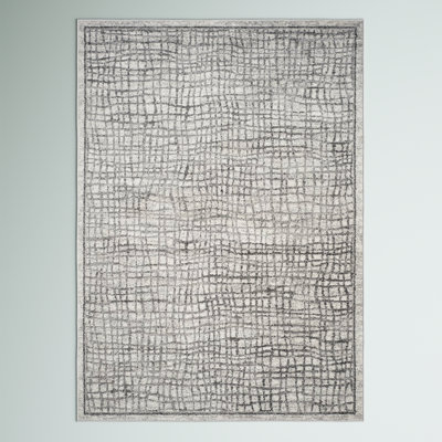Bethlyn Geometric Ivory/Silver Area Rug