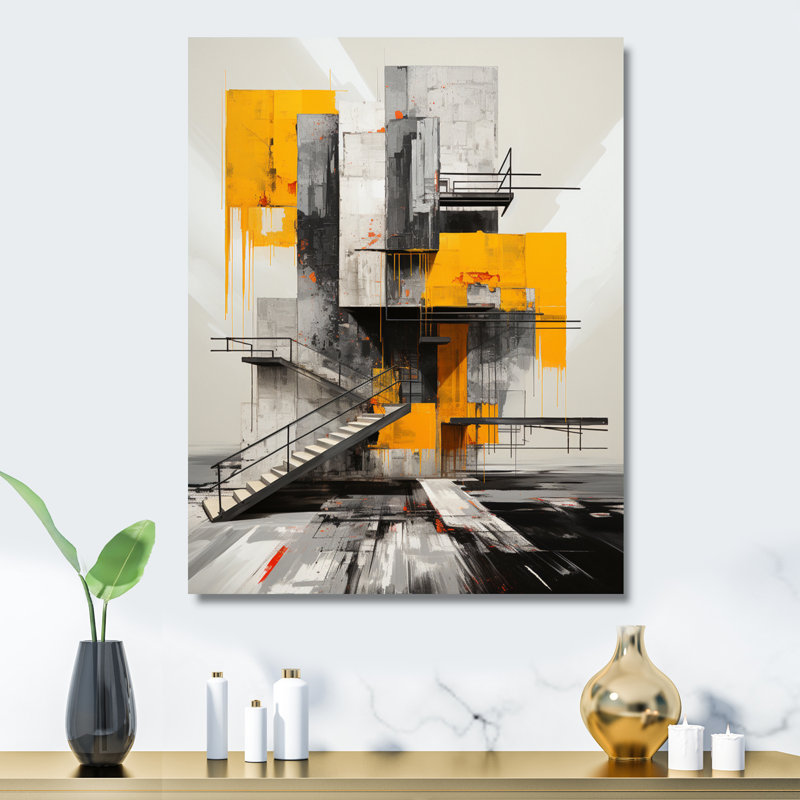 Constructivism Construit Realities I - Constructivism, reproduction d'art en métal, H 20 po x l 12 po x P 1 po