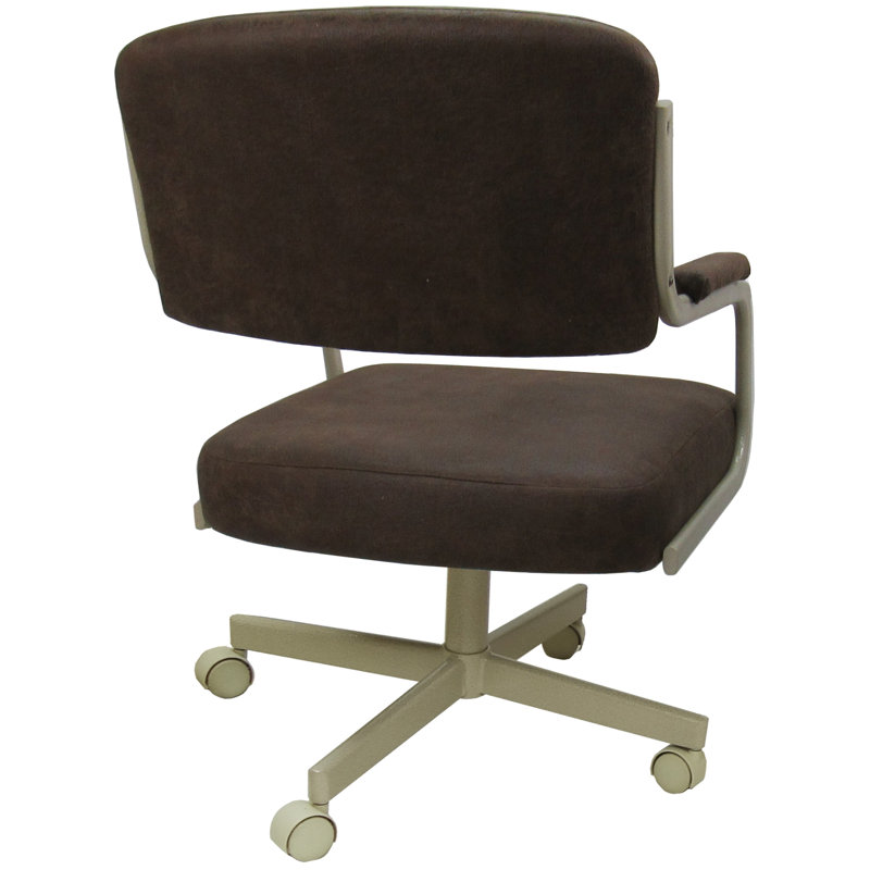 Chaise avec accoudoirs Craner en brun foncé, Beige