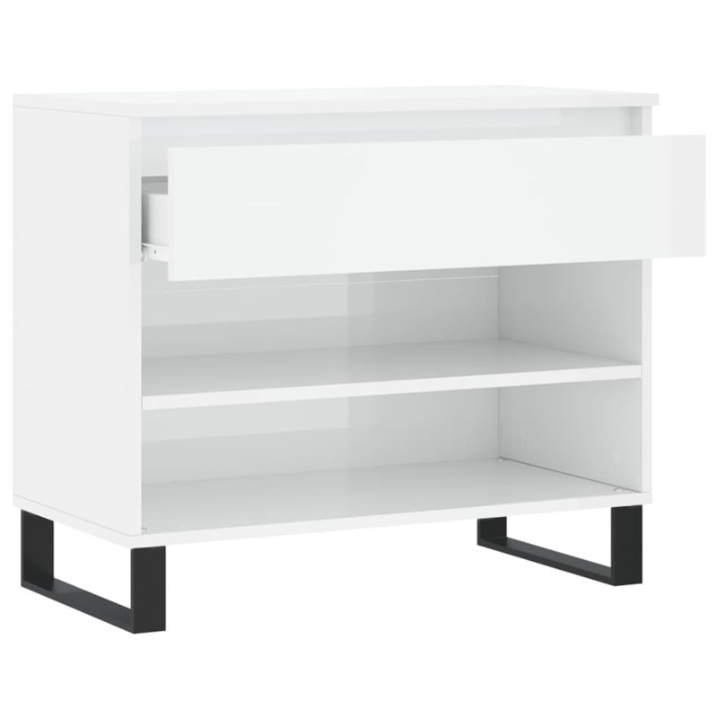 6 Pair Shoe Storage Cabinet, High Gloss White