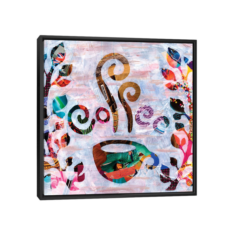 «Coffee» par Artpoptart, reproduction d'art sur toile tendue, H 12 po x l 12 po x P 1,5 po, Toile avec cadre noir