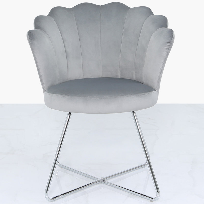 67.5cm Wide Velvet Cocktail chair, Silver