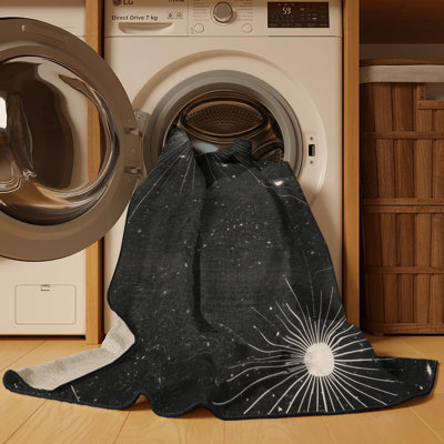 Tapis gris et noir délavé à la machine Palvinder