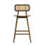 Tabouret de bar d'intérieur en bois Bari, finition noyer, ensemble de 2-1660114177