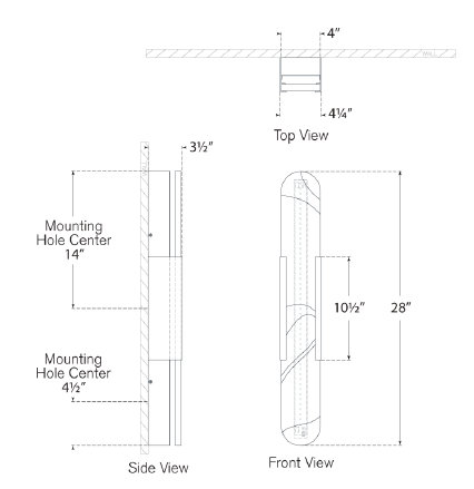 Kelly Wearstler Melange 28" Elongated Sconce, Bronze, 28"
