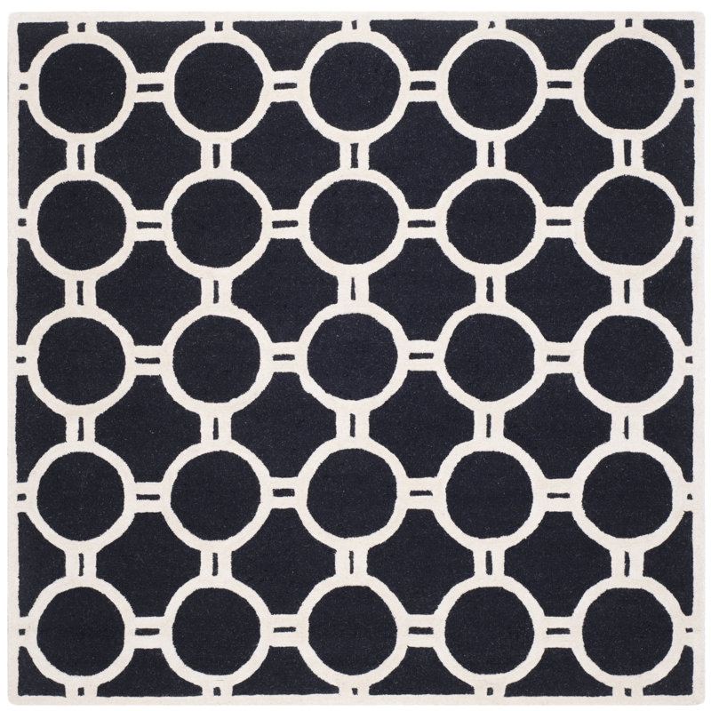 Sanyla Hand Tufted Wool Geometric Rug, Square 8'