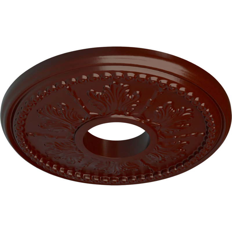 Médaillon de plafond H 13,875 po x l 13,875 po x P 1,25 po Tirana, Acajou brossé