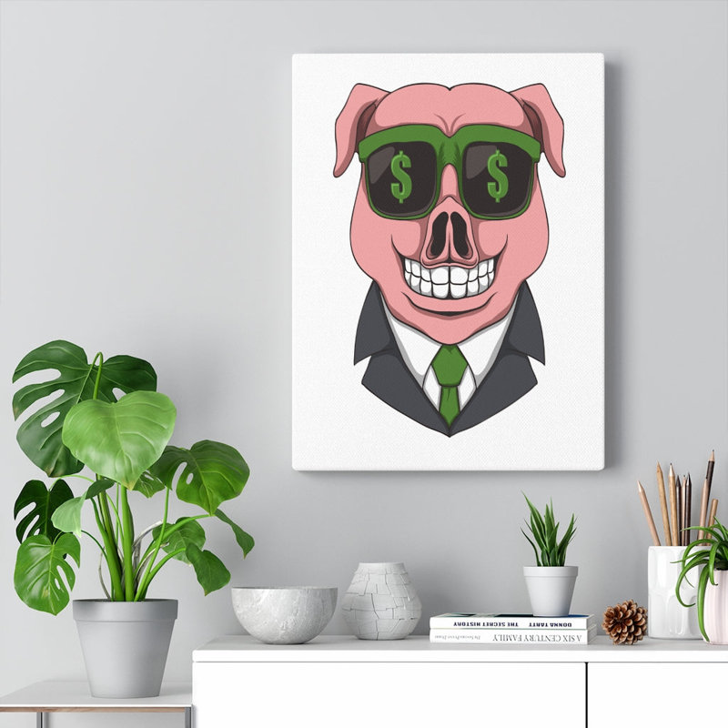 Greed Is Good Gift For Traders Money - Wrapped Canvas Print, 41cm H x 30cm W