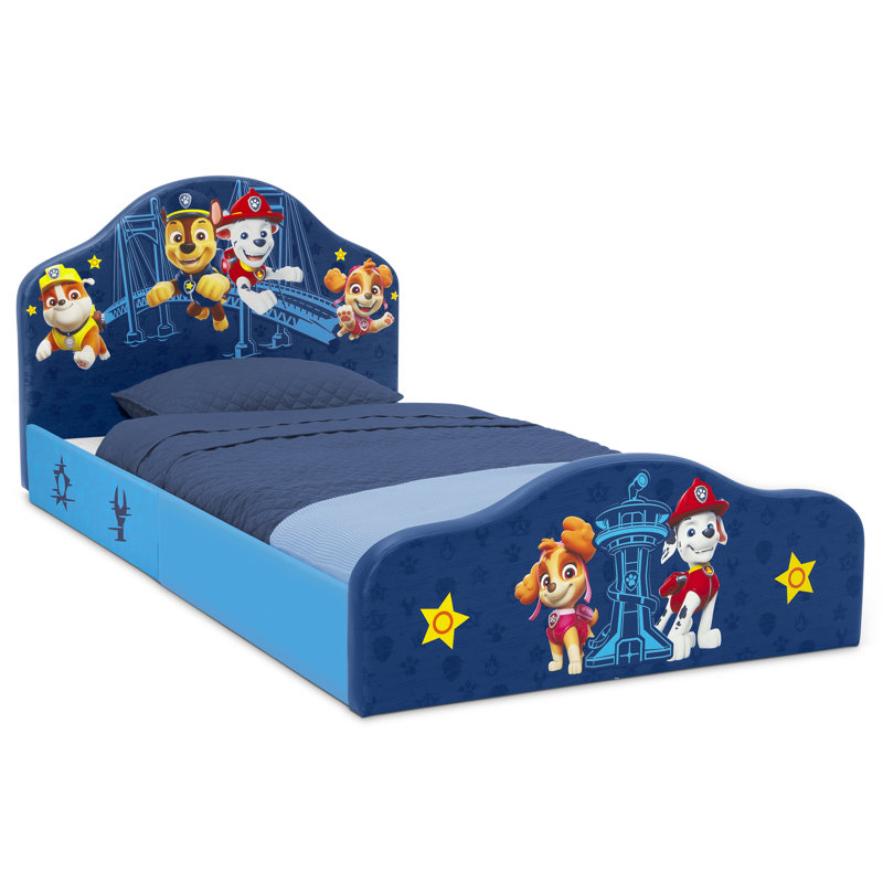 PAW Patrol Upholstered Twin Bed By Delta Children, Blue