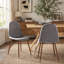 Mid-Century Modern Fabric Upholstered Dining Chairs, Set Of 2