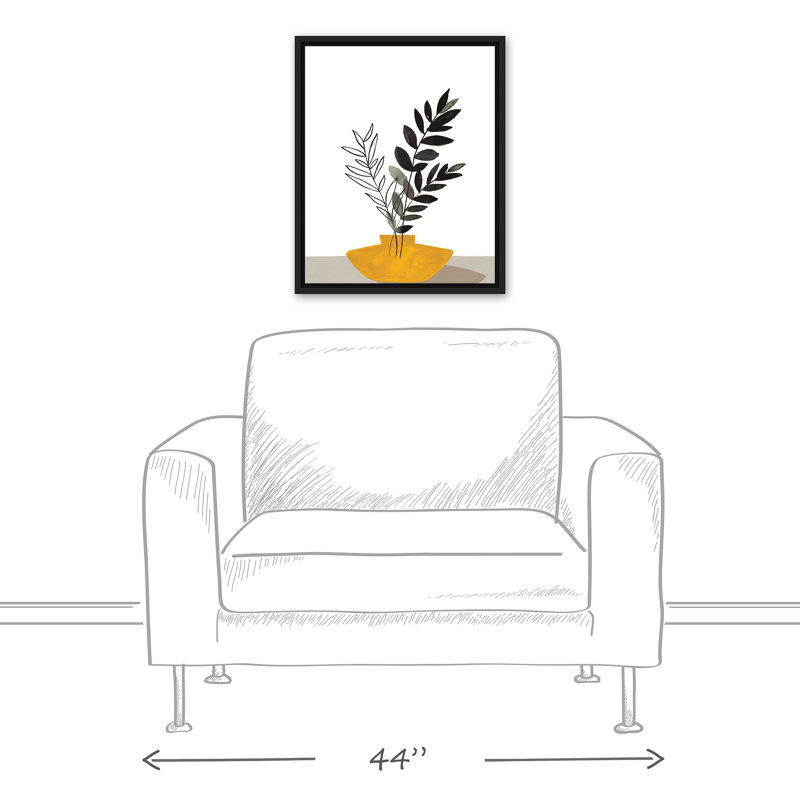 Tableau encadré flottant sur toile, H 21,75 po x l 17,75 po x P 1,75 po, Cadre flottant noir