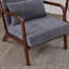 Chaise d'appoint Mid-Century moderne en bois d'hévéa avec coussin lombaire-1960672675-1960672673
