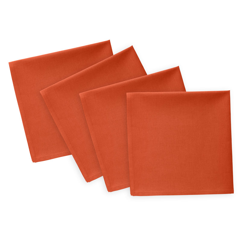 Dru Cotton Linen Dinner Napkins, Pumpkin
