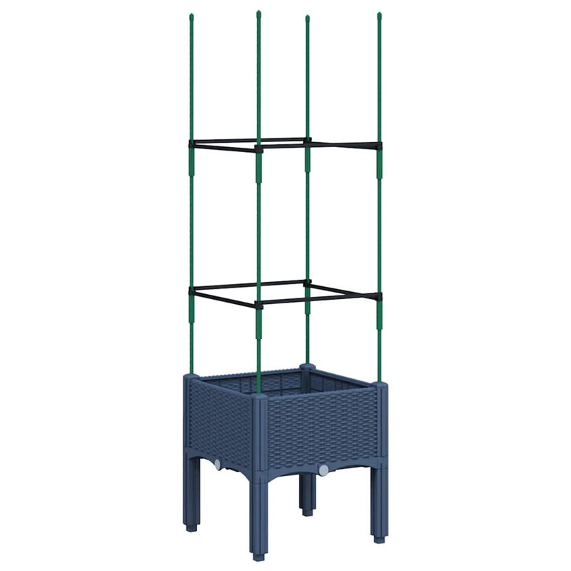 Orietto Elevated Planter, 142.5cm H x 40cm W x 40cm D, Blue Grey