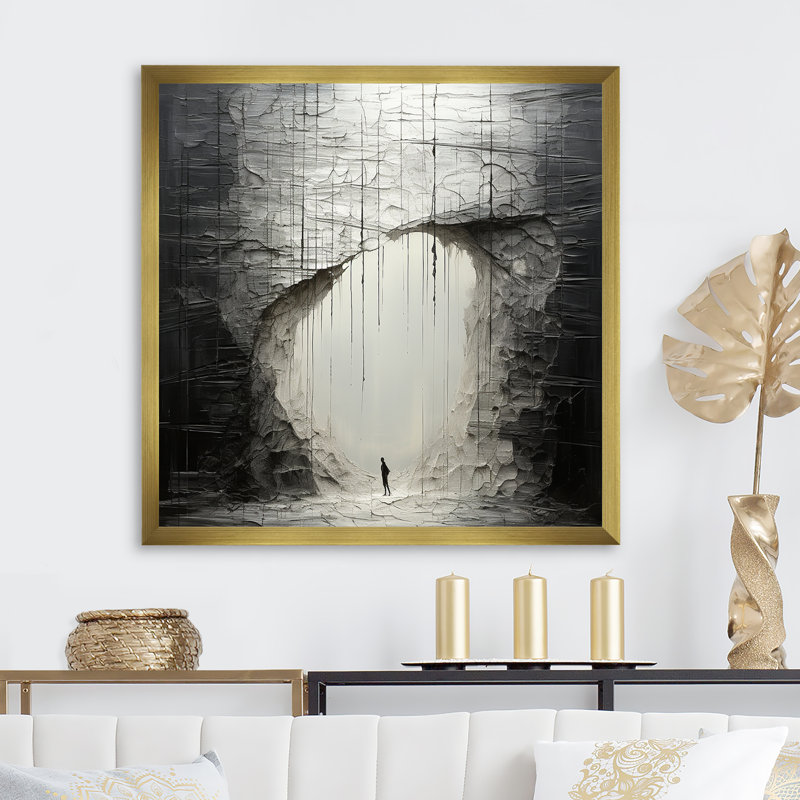 Minimalisme, solitude, méditation, art mural, H 30 po x l 30 po x P 1 po, Cadre doré simple