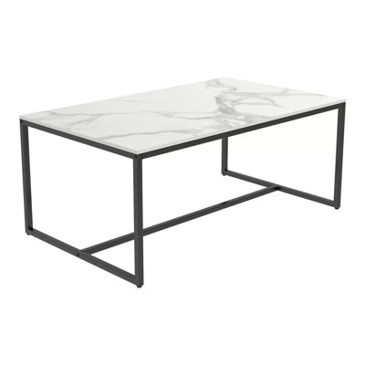 Rochella Rectangular Faux Marble Coffee Table Living Room Furniture