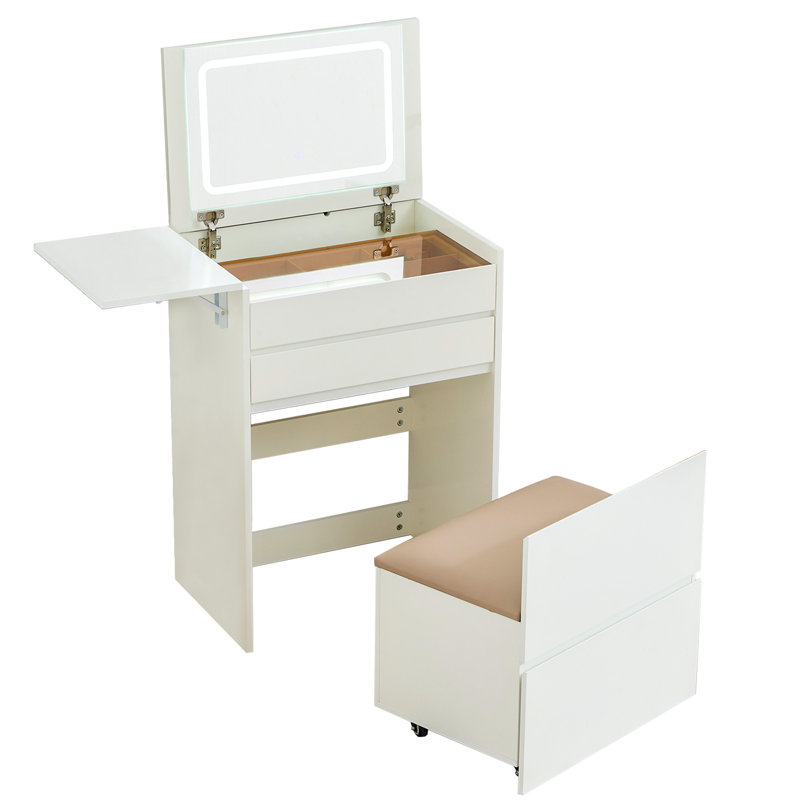 Meuble-lavabo moderne 3-en-1 avec miroir de maquillage