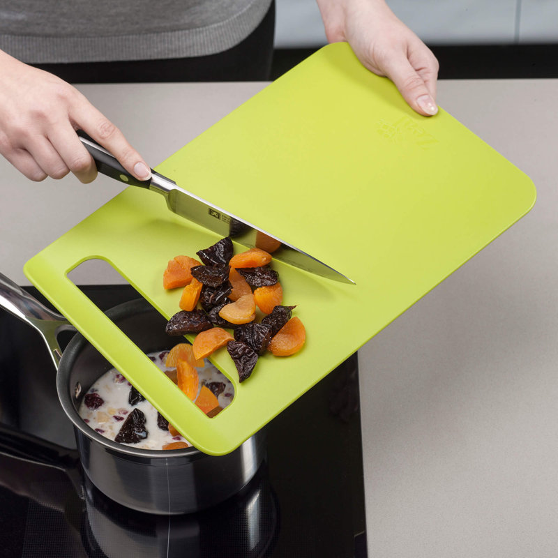 Slim Straight to Pan Chopping Board, Large, 22.5cm L x 33.5cm W, Lime Green