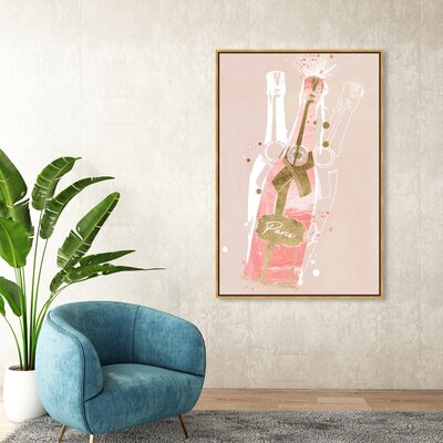 Drinks and Spirits Blush Champagne Champagne Wall Art Graphic Art -  Oliver Gal, 41129_36x54_CANV_PSGLD