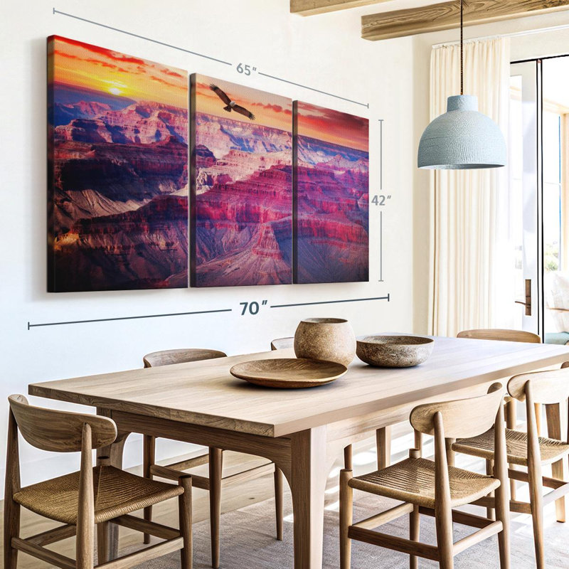 «Eagle Over Grand Canyon» sur toile, H 42 po x l 65 po x P 1,25 po