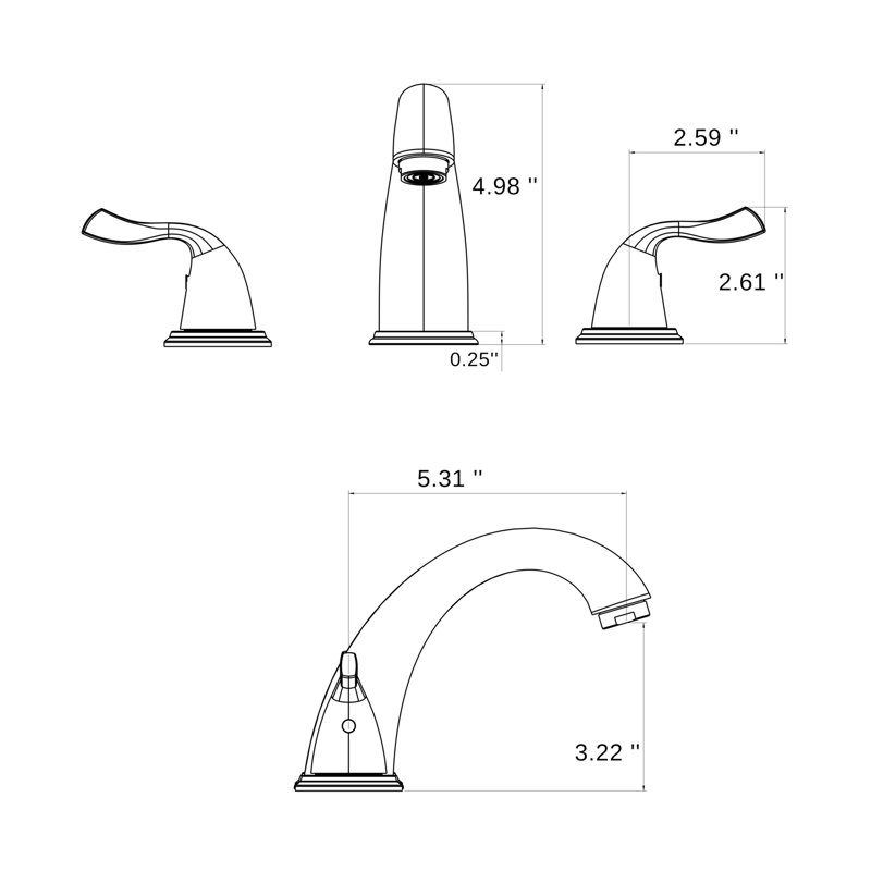 8-Inch 3 Holes 2 Handles Bathroom Faucet In Brushed Nickel - Solid Brass Build, Corrosion Resistance, Easy Installation, No-Splash Aerator 8" Widespread Hole Mount, Brass, To Corrosion, For Smooth